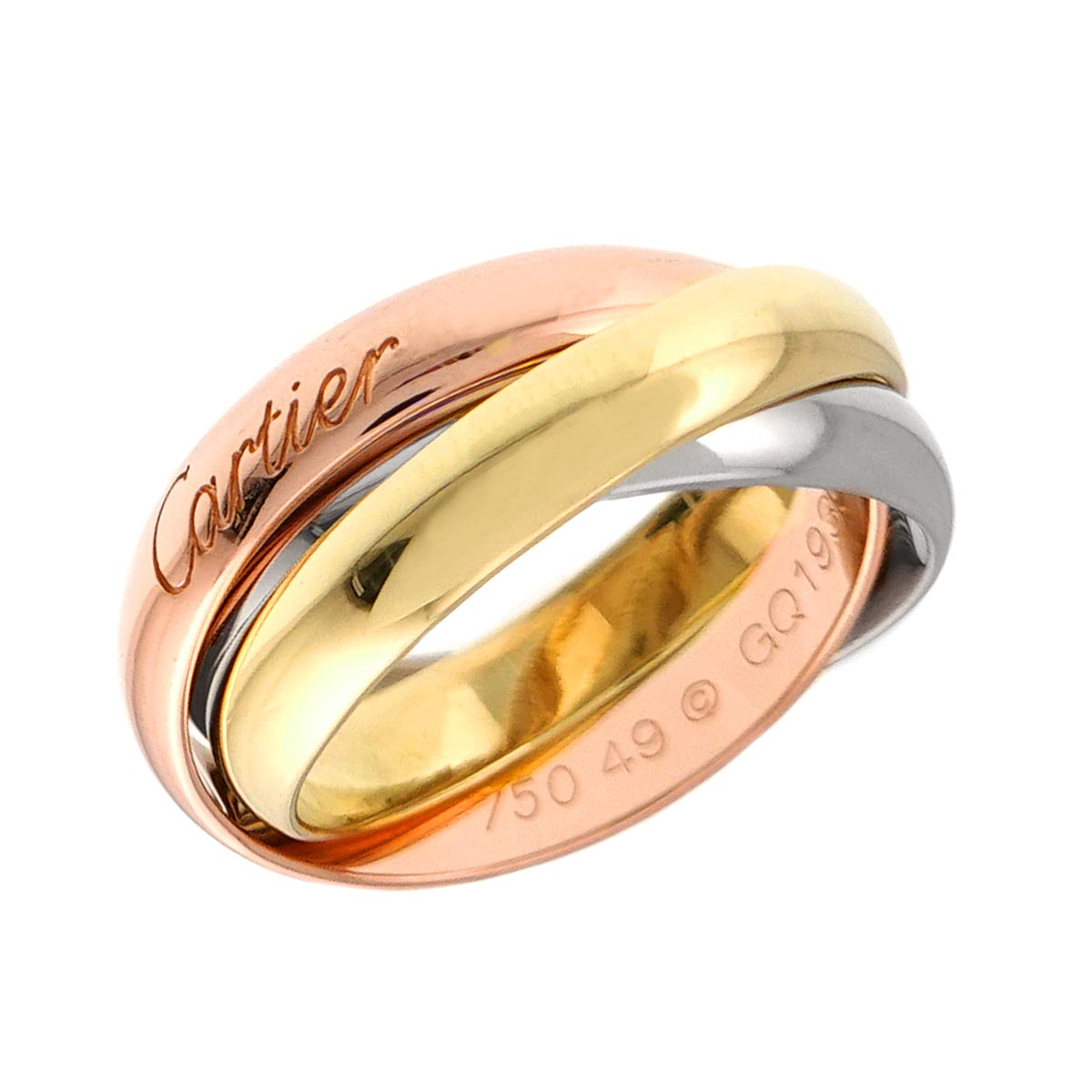 Trinity Ring 18K YG WG PG 750 Size49 4.5-4.75(US)