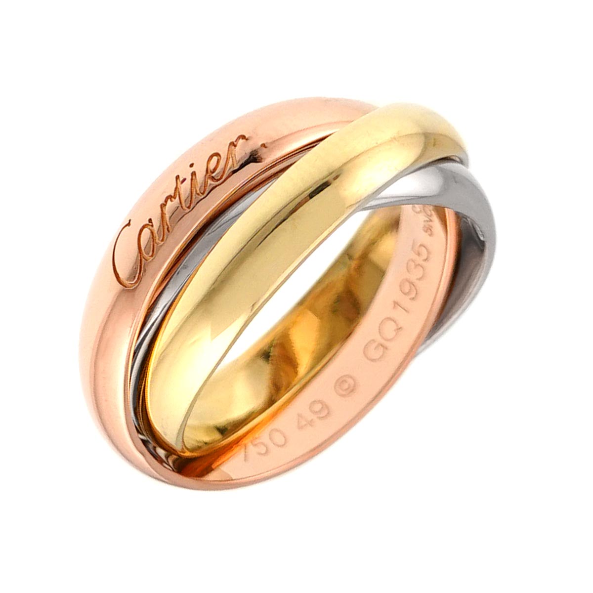Trinity Ring 18K YG WG PG 750 Size49 4.5-4.75(US)