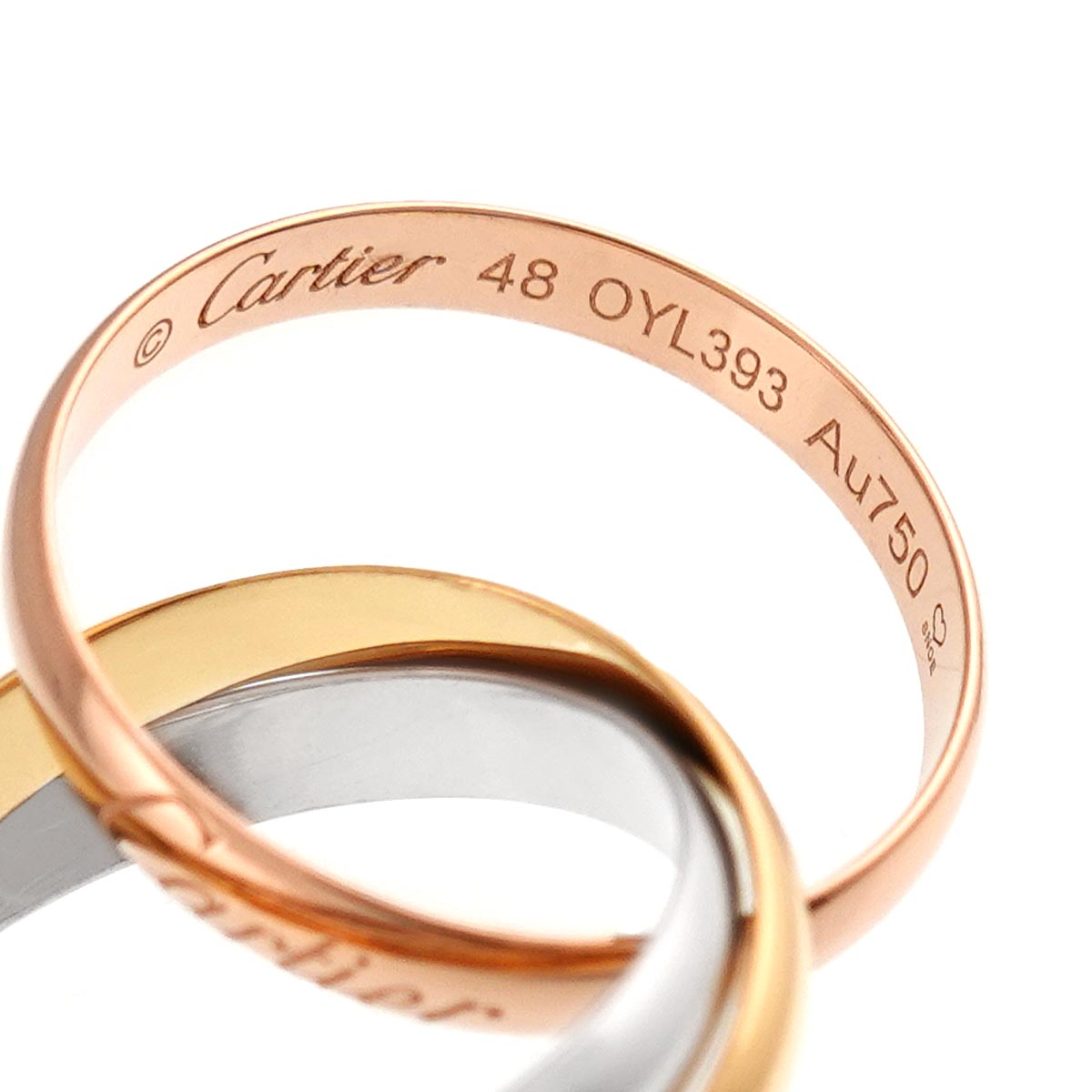 Trinity Ring SM 18K YG WG PG 750 Size48 4.5(US)