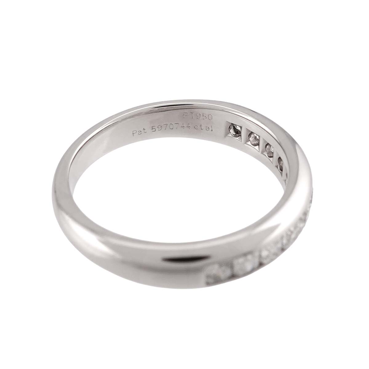 Lucida Half Diamond Ring Pt Platinum size5.75-6(US)