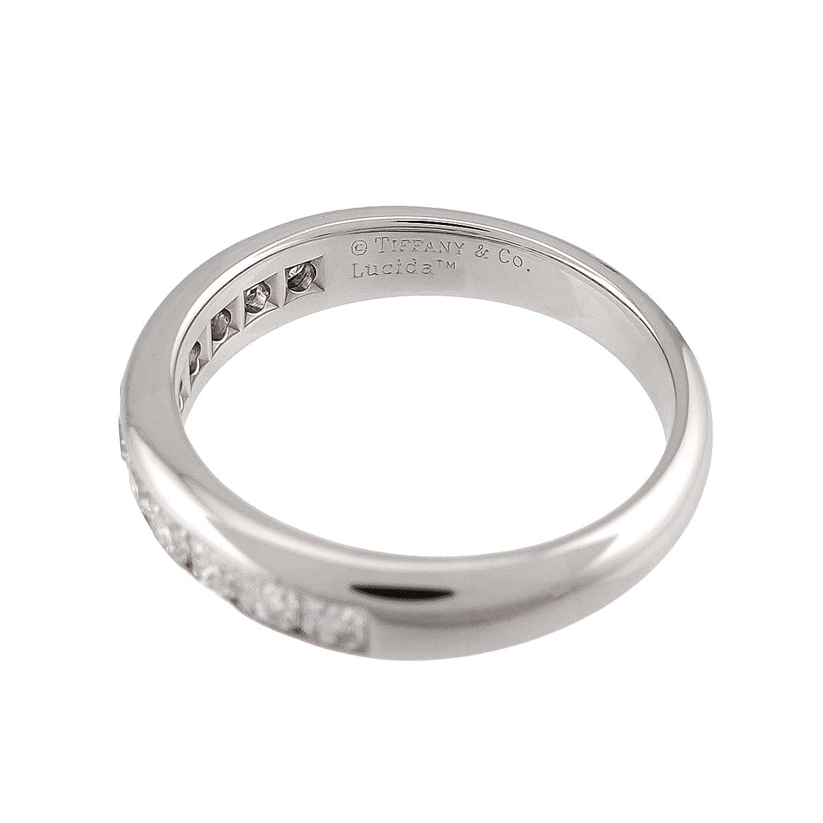 Lucida Half Diamond Ring Pt Platinum size5.75-6(US)
