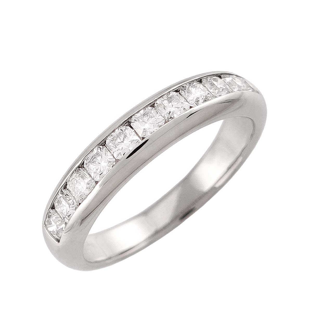 Lucida Half Diamond Ring Pt Platinum size5.75-6(US)