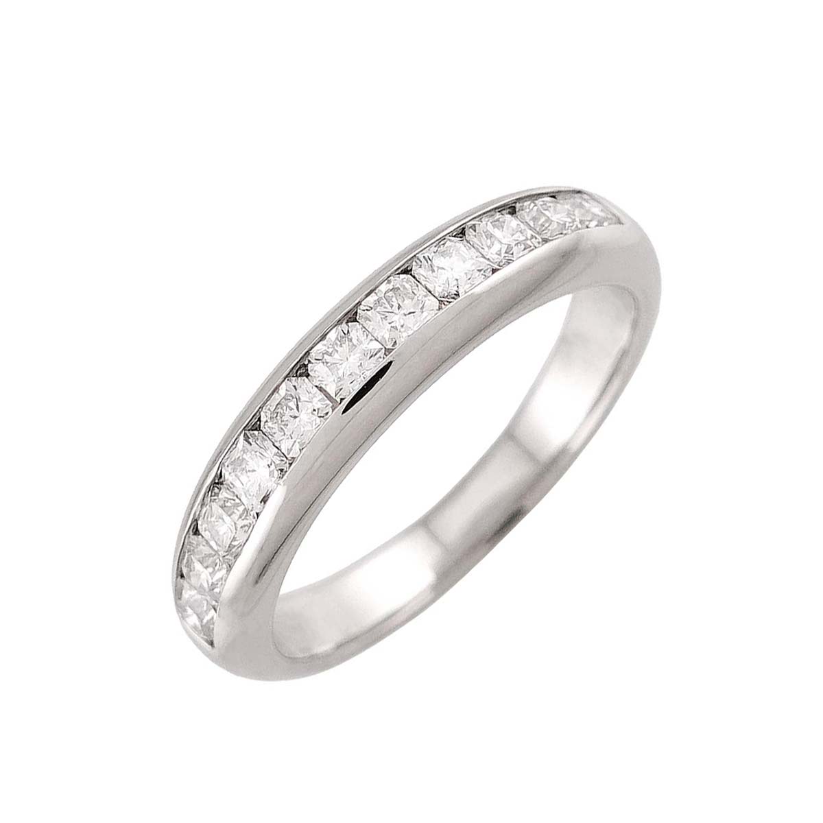Lucida Half Diamond Ring Pt Platinum size5.75-6(US)