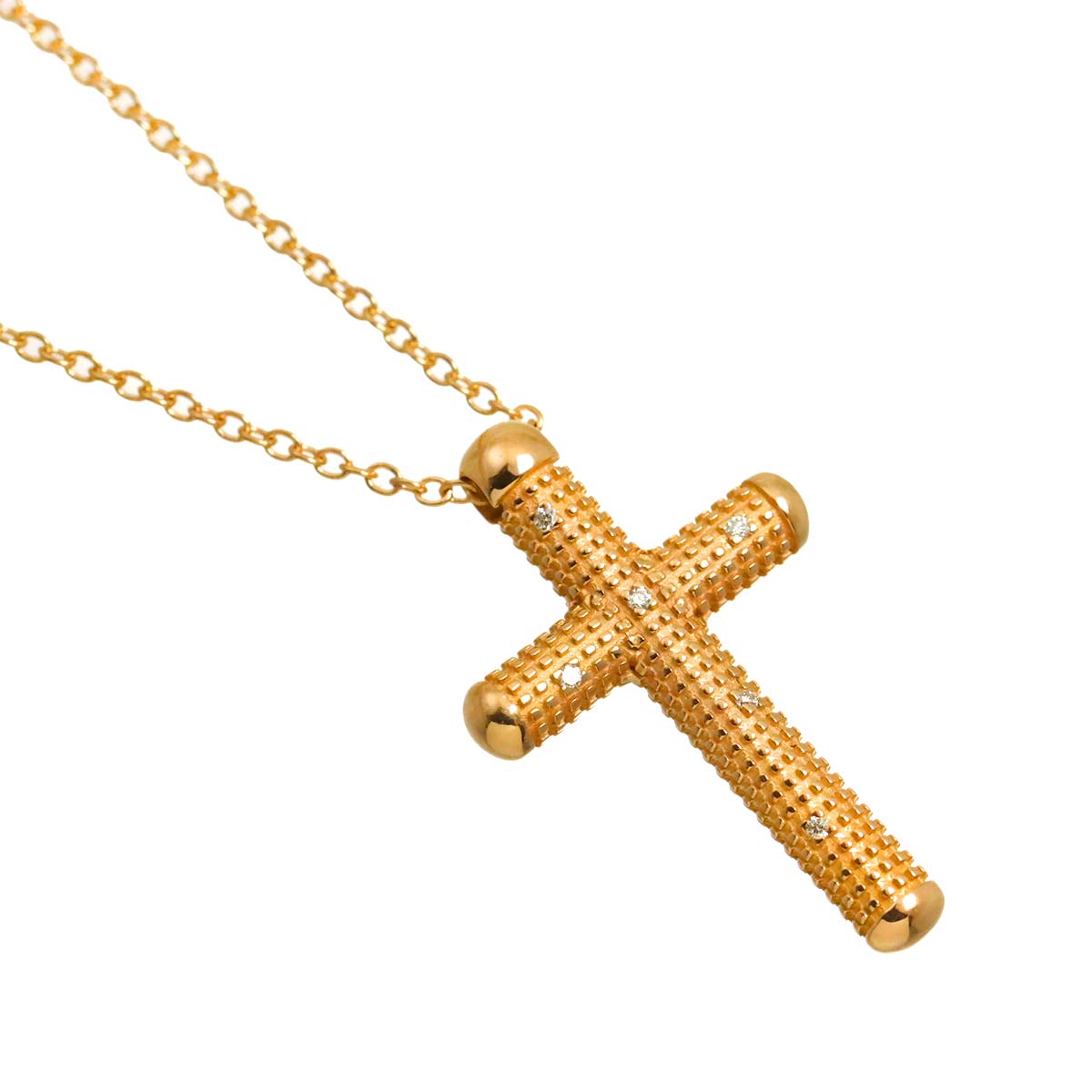 METROPOLITAN DREAM Cross Diamond Necklace K18 PG 750