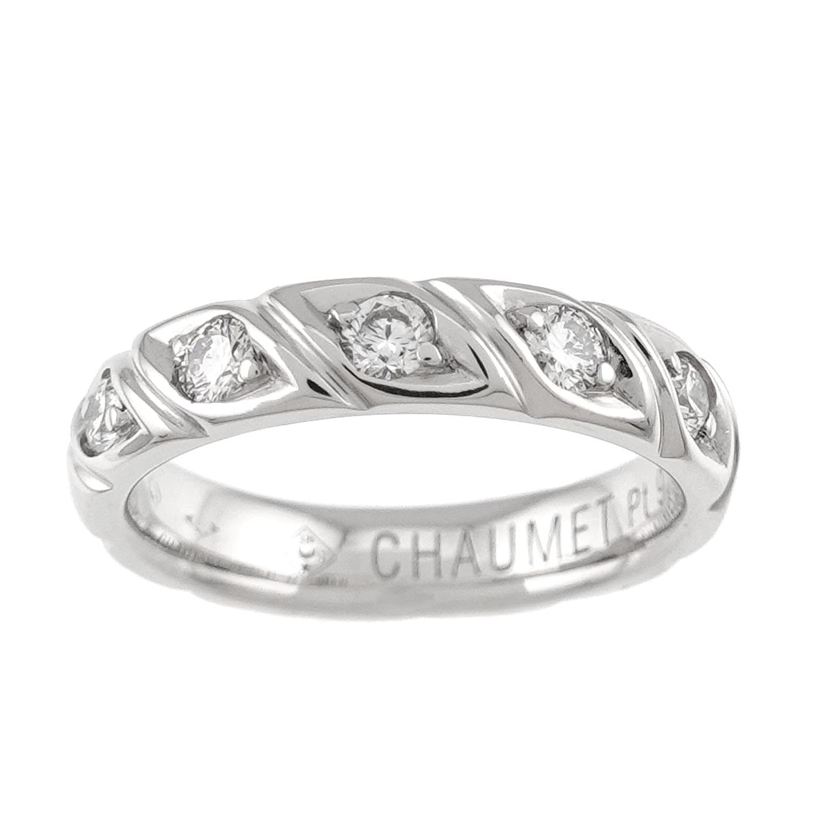 Torsade Half Diamond Ring Platinum size2.75-3(US)