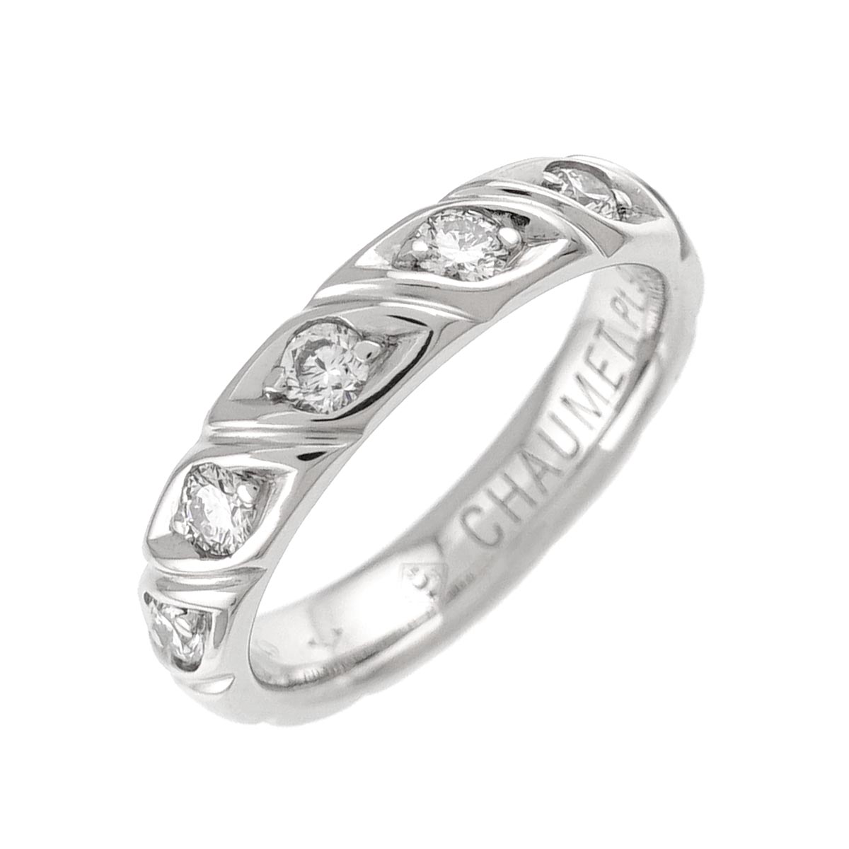 Torsade Half Diamond Ring Platinum size2.75-3(US)