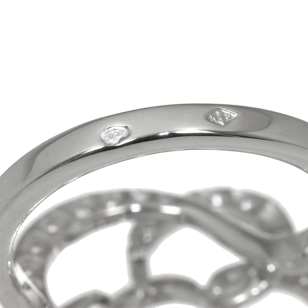 Camellia Diamond Ring 18K White Gold 750 size53 6-6.25(US)