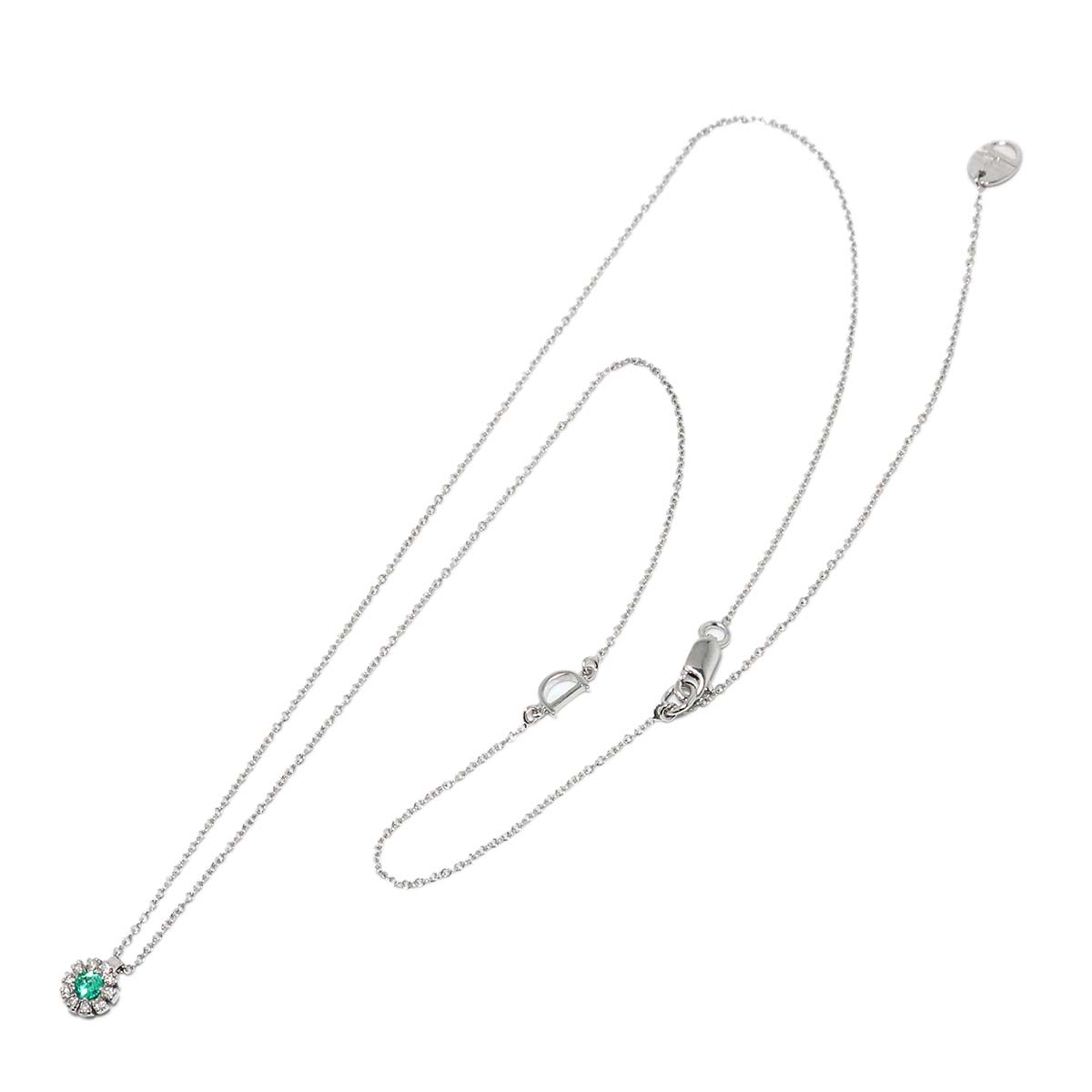 MARGHERITA Emerald Diamond Necklace 18K WG 750