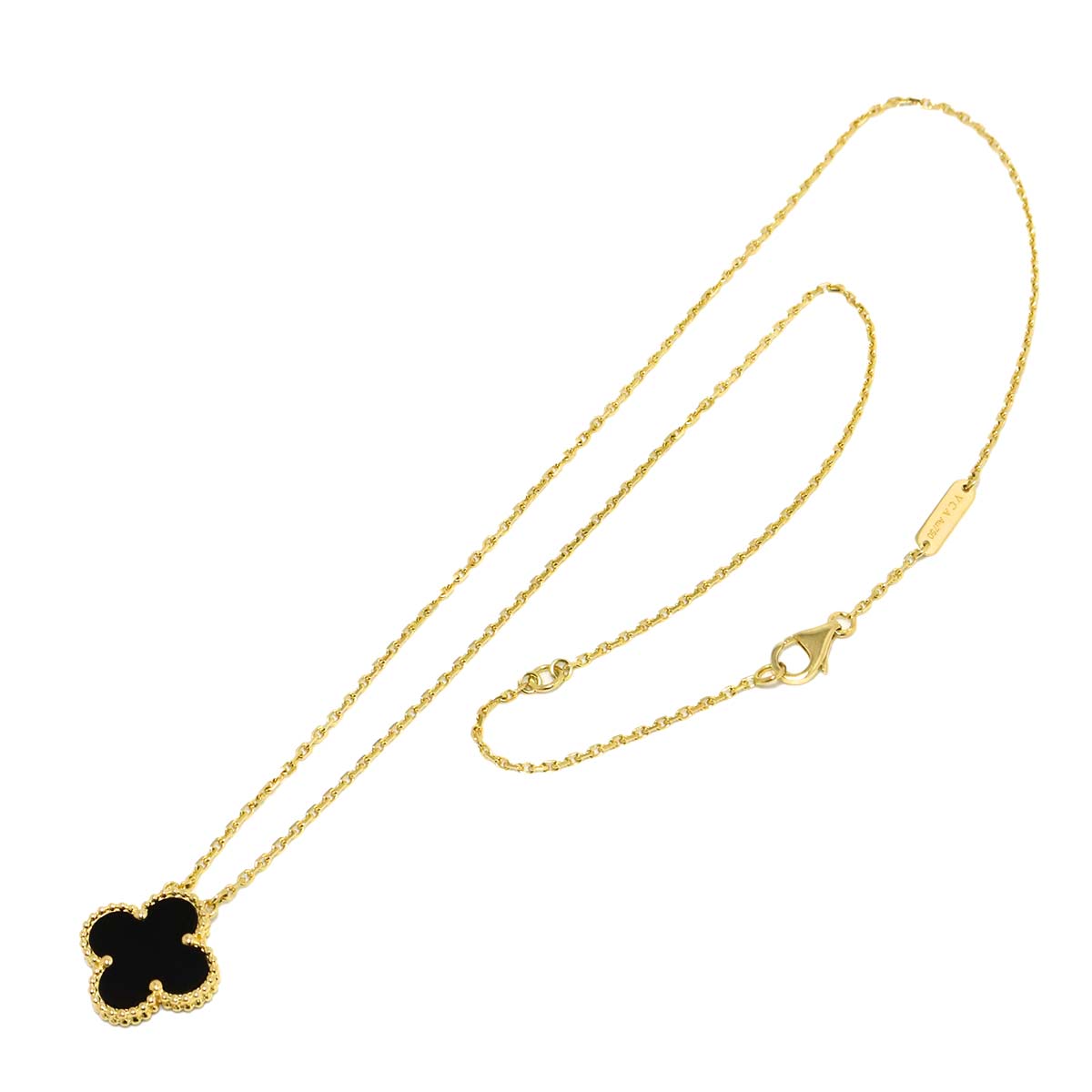 Vintage Alhambra Onyx Necklace 18K YG 750