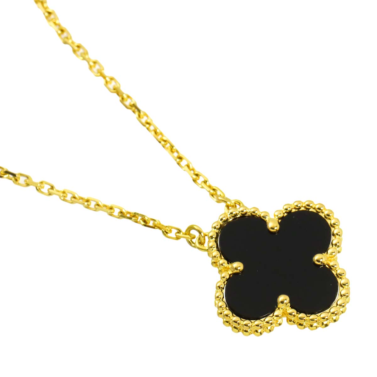 Vintage Alhambra Onyx Necklace 18K YG 750