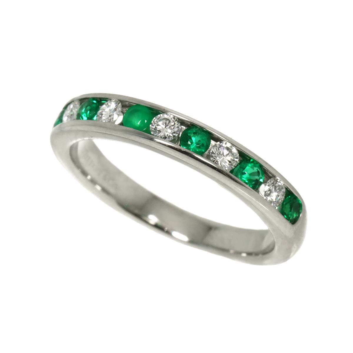 Emerald Diamond Ring Platinum Size5.25-5.5(US)