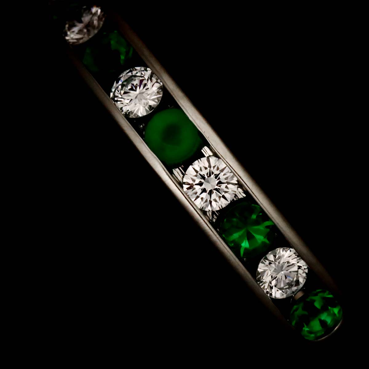 Emerald Diamond Ring Platinum Size5.25-5.5(US)