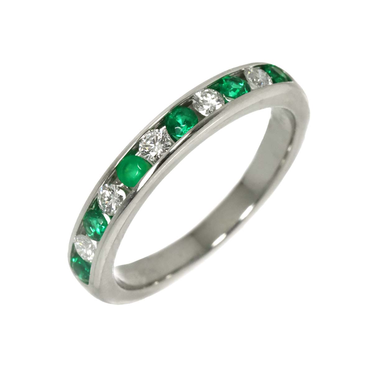 Emerald Diamond Ring Platinum Size5.25-5.5(US)