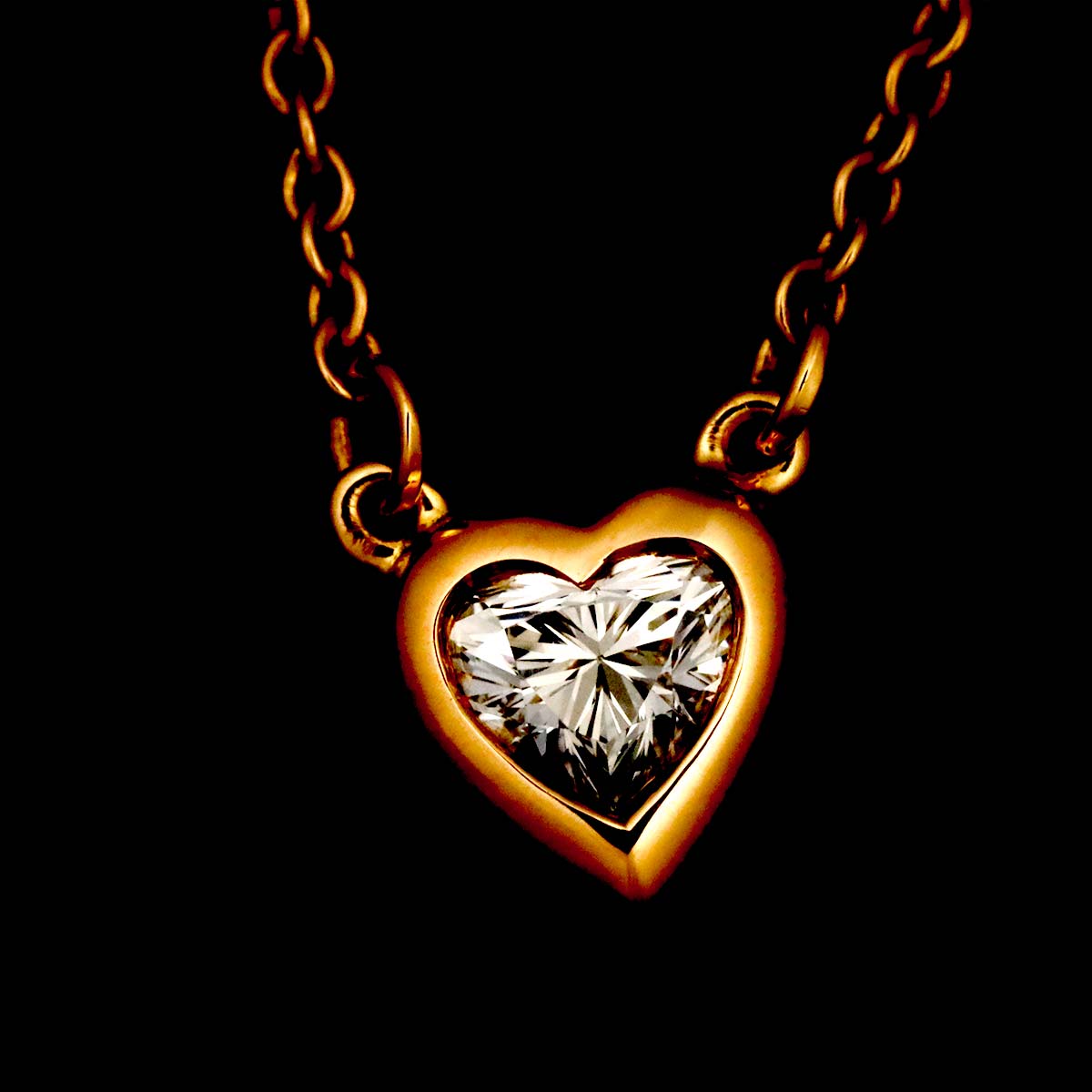 By The Yard Heart Diamond 0.17ct Necklace 18K PG 750
