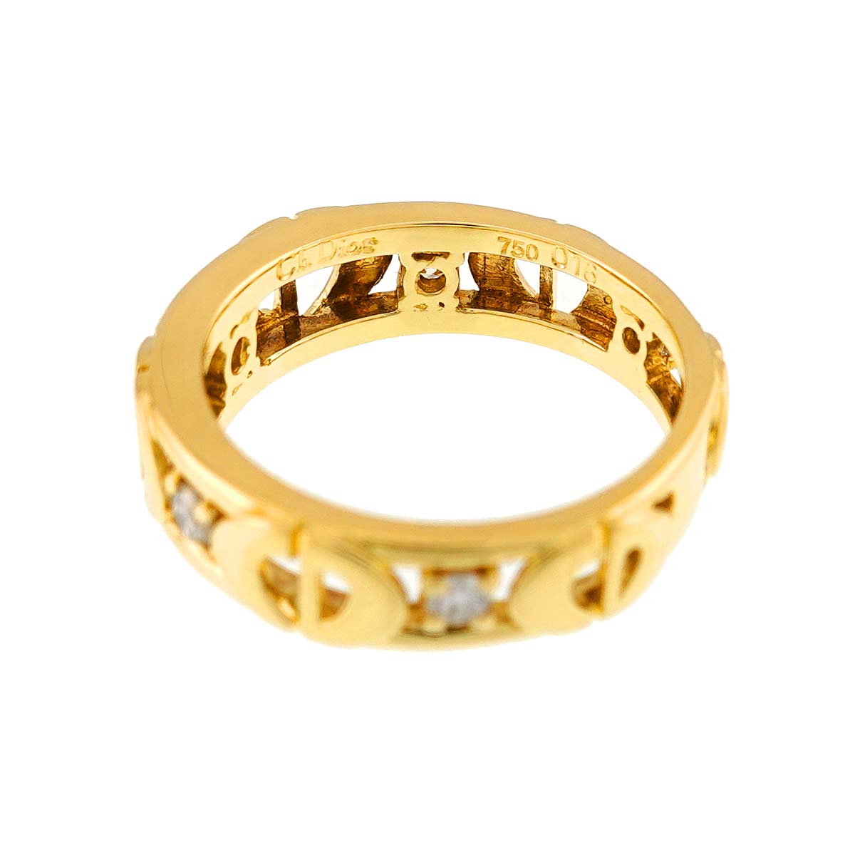 Diamond Ring 18K YG 750 size6(US)