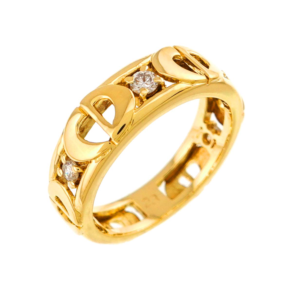 Diamond Ring 18K YG 750 size6(US)