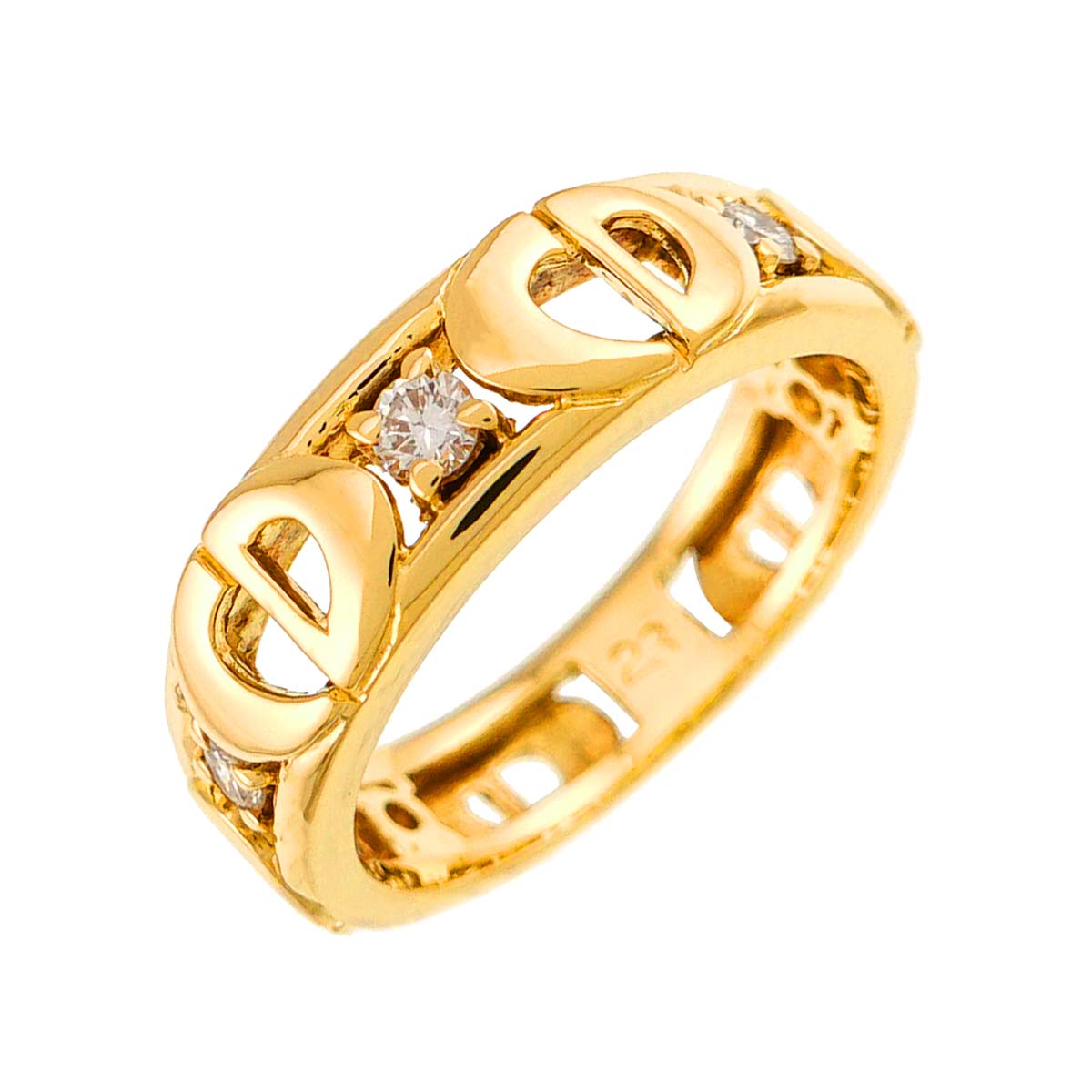 Diamond Ring 18K YG 750 size6(US)