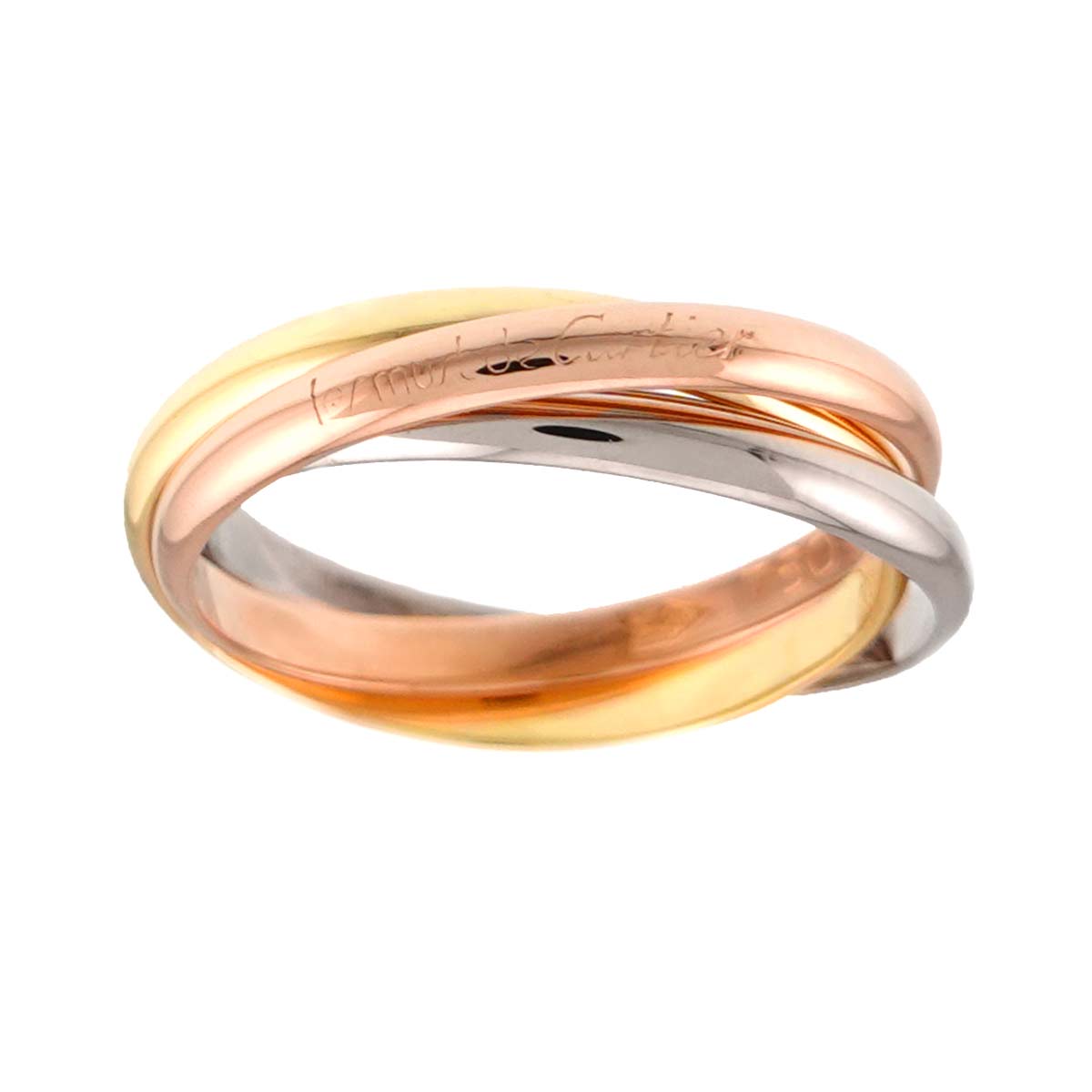 Trinity Ring 18K YG WG PG 750 Size50 5.25(US)