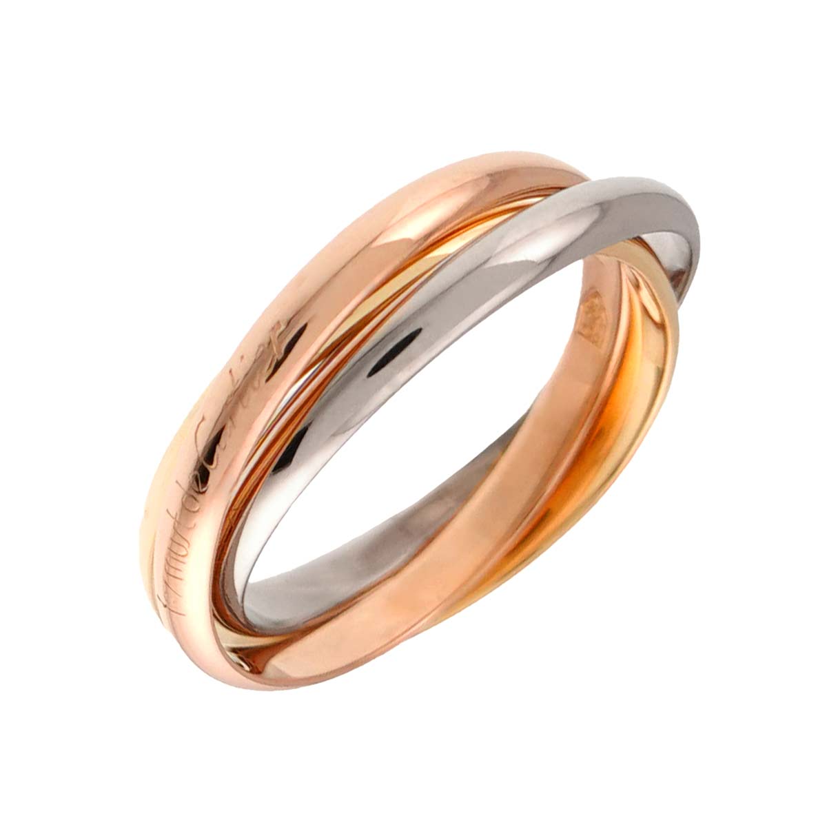 Trinity Ring 18K YG WG PG 750 Size50 5.25(US)