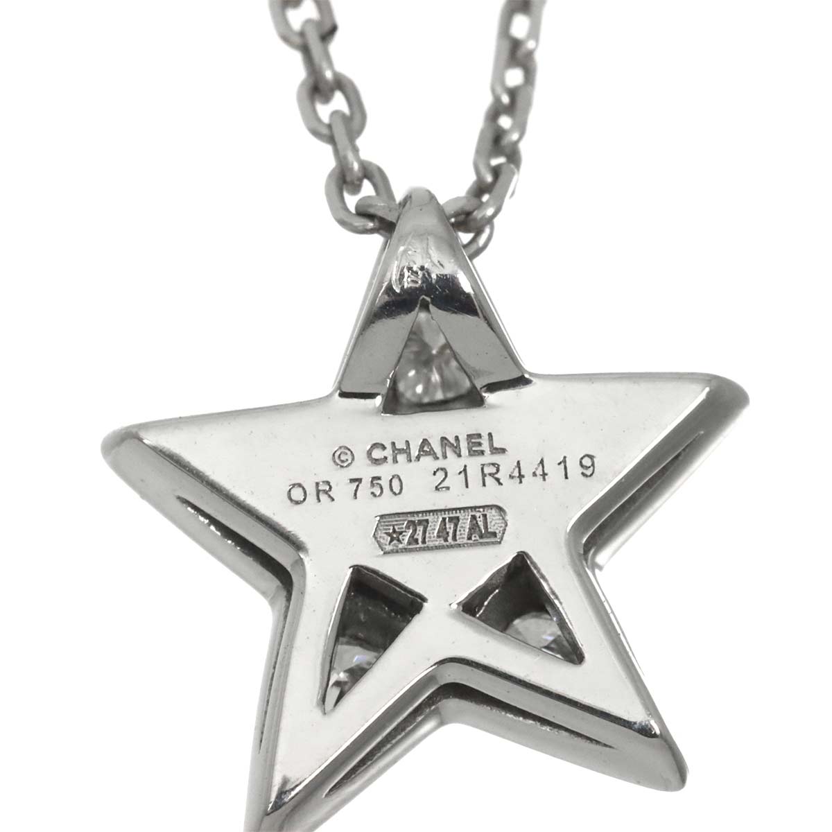 Comet Diamond Necklace SM 18K White Gold 750