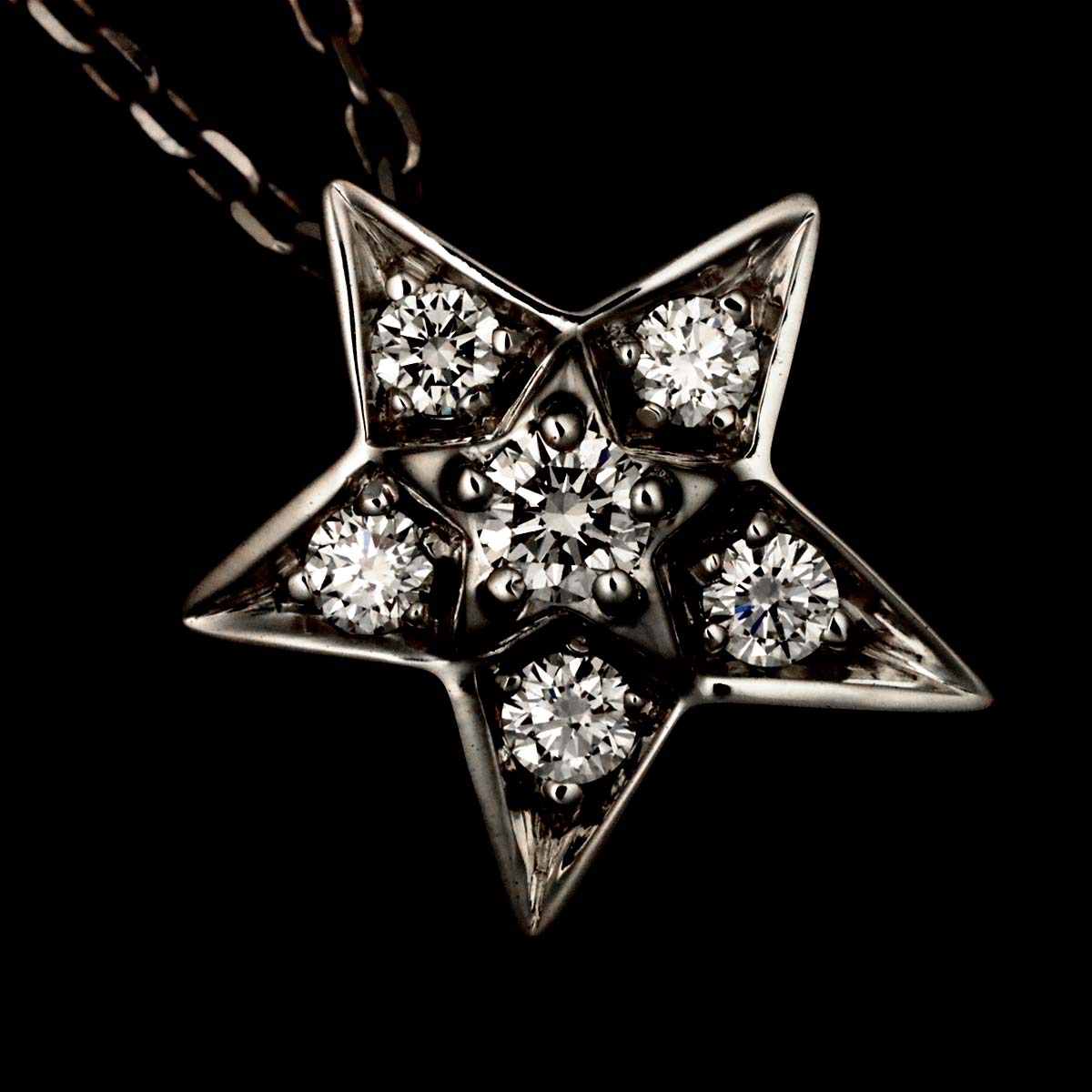 Comet Diamond Necklace SM 18K White Gold 750