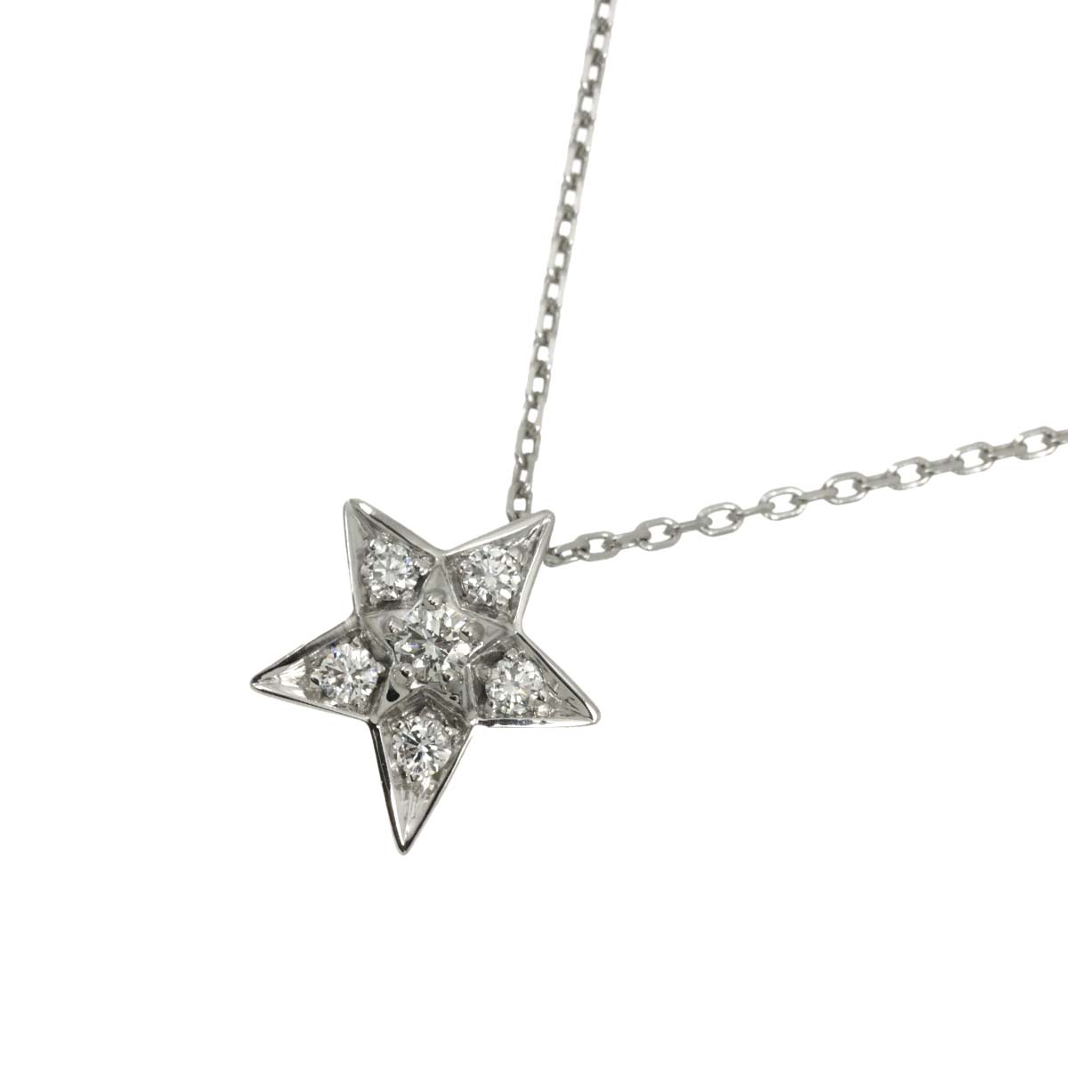 Comet Diamond Necklace SM 18K White Gold 750