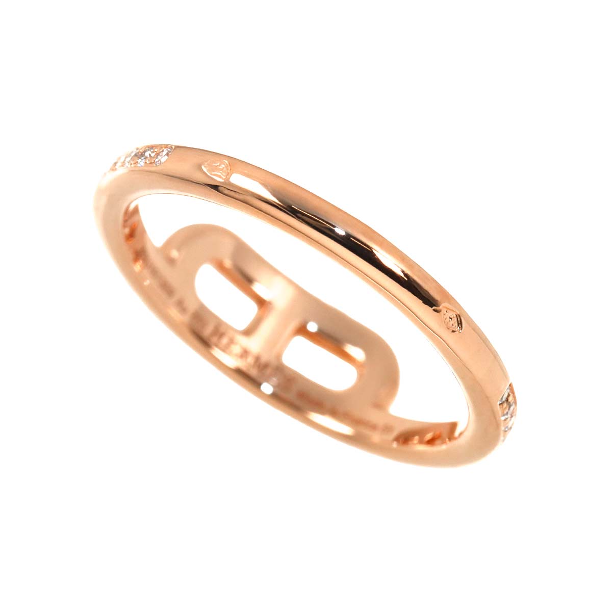 Link d Diamond Ring 18K Pink Gold 750 Size51 5.5-5.75(US)