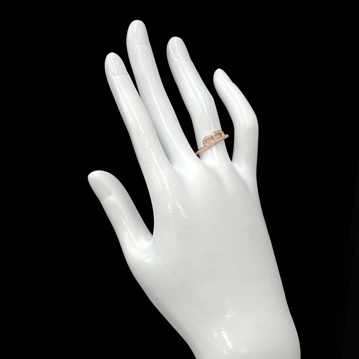 Link d Diamond Ring 18K Pink Gold 750 Size51 5.5-5.75(US)