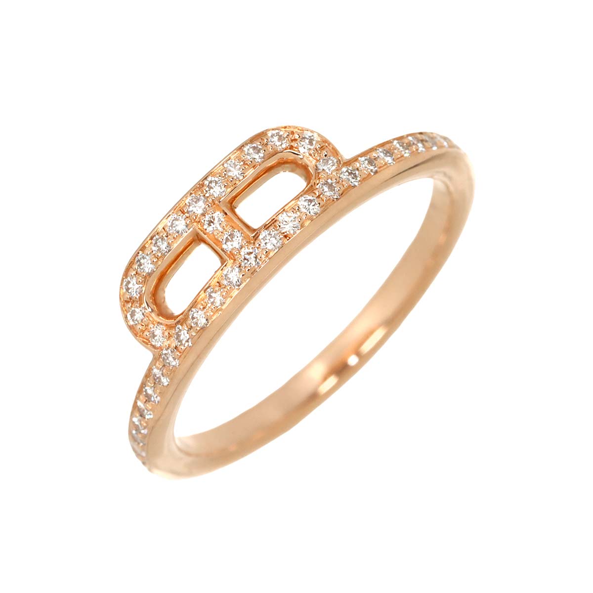 Link d Diamond Ring 18K Pink Gold 750 Size51 5.5-5.75(US)