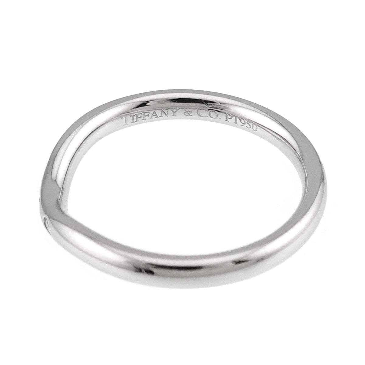 Curved Band Diamond Ring Platinum size4-4.5(US)