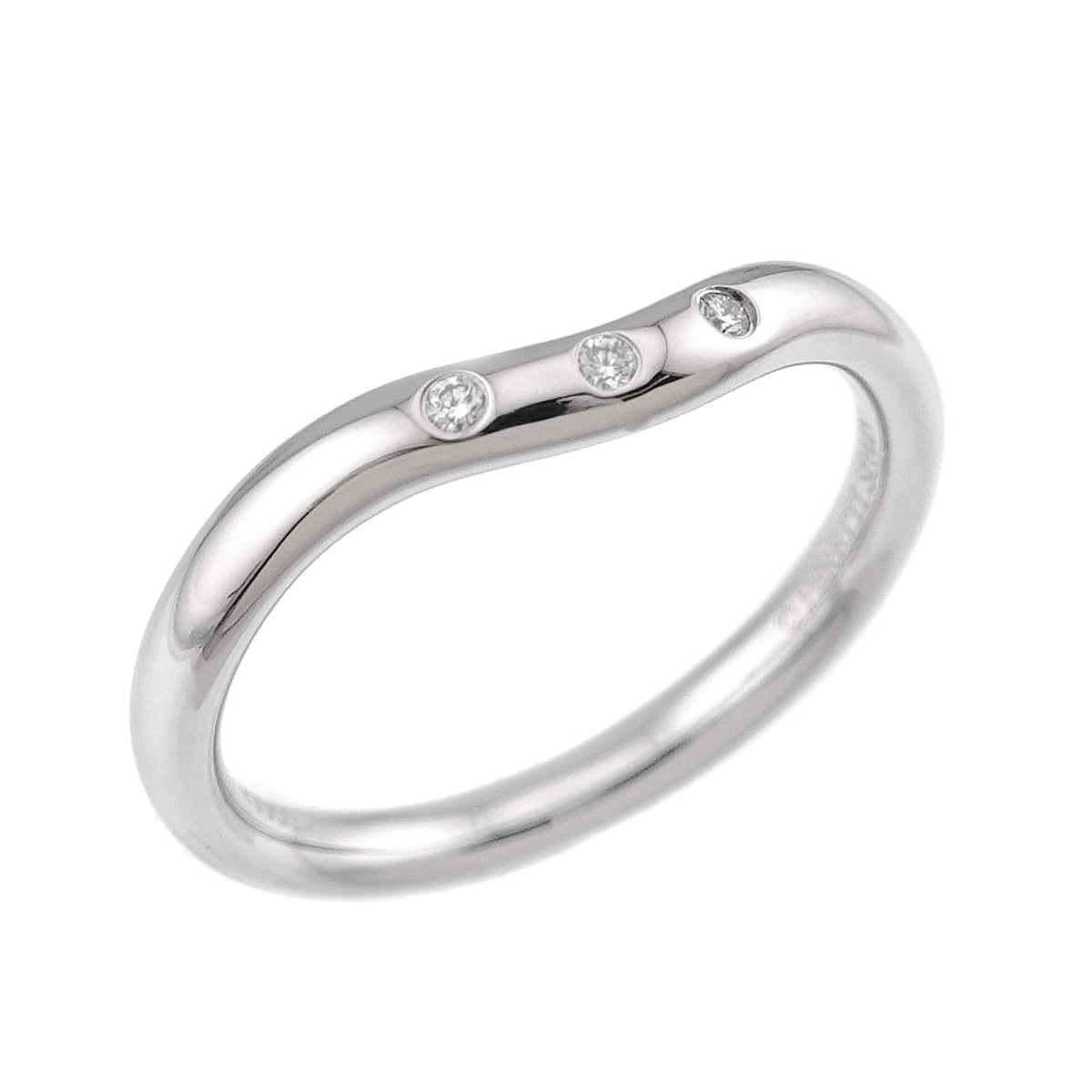 Curved Band Diamond Ring Platinum size4-4.5(US)