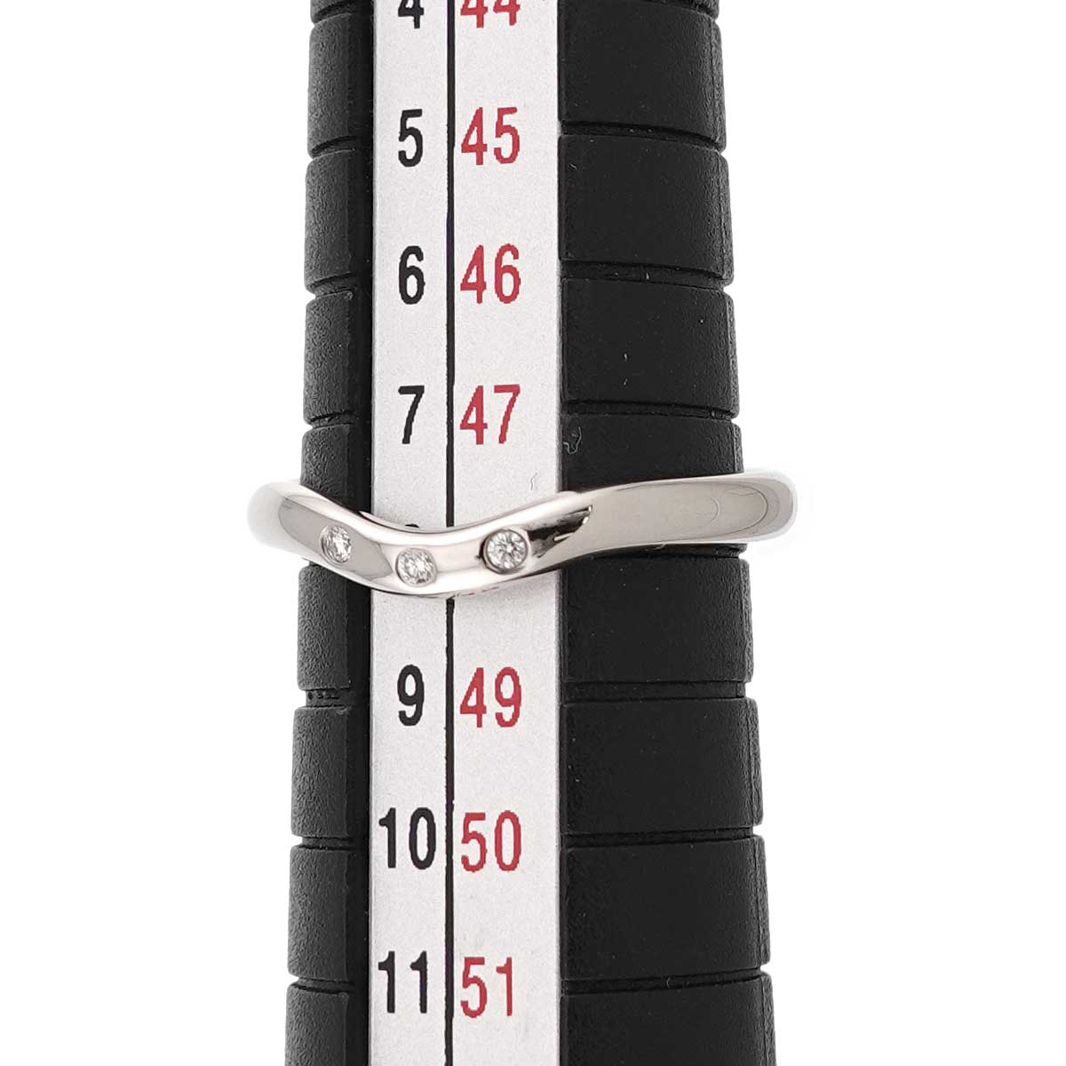 Curved Band Diamond Ring Platinum size4-4.5(US)