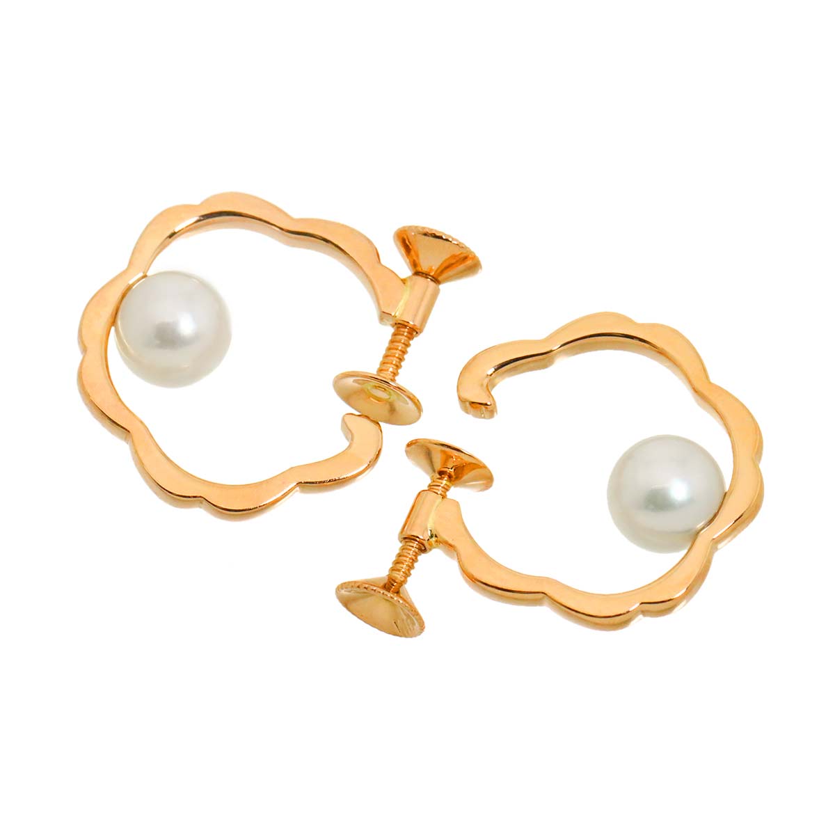 Akoya Pearl 6.0mm Earrings 18K PG 750