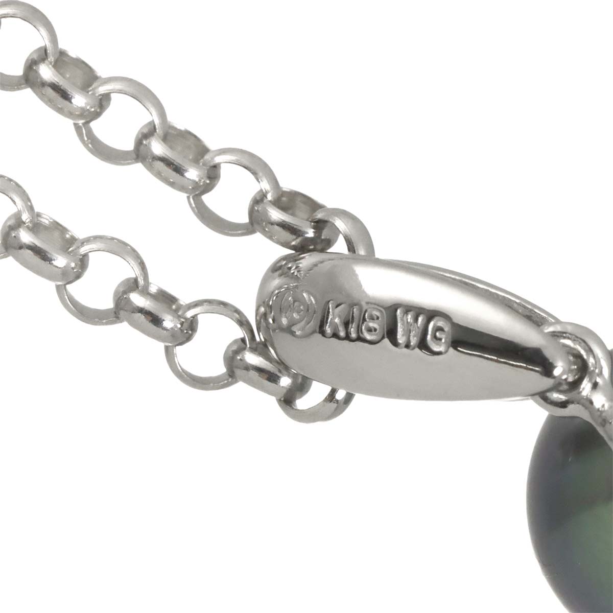 Black Pearl 9.2-8.3mm Diamond 0.12ct Necklace 18K WG 750