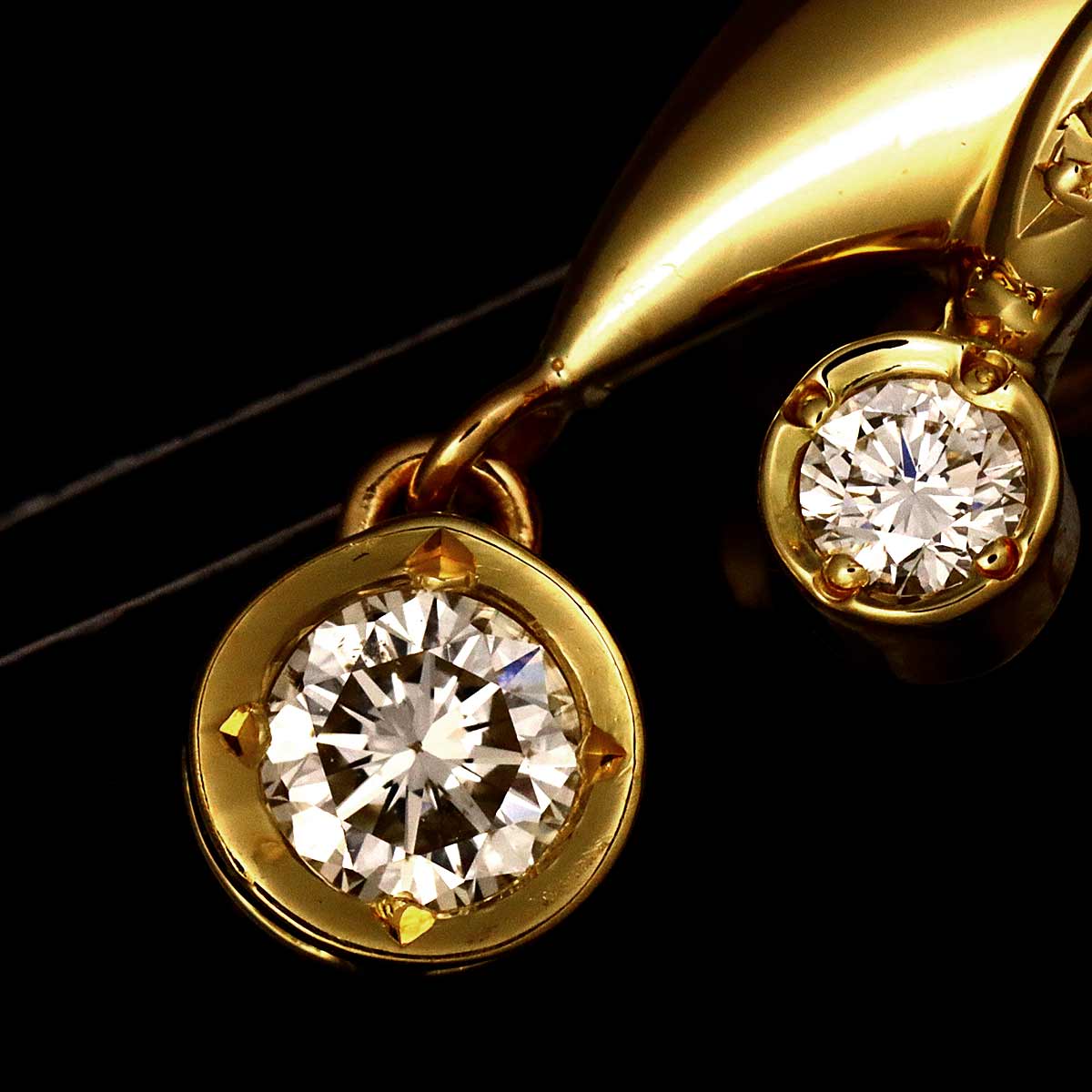 Diamond 0.65ct Earrings Clip on 18K Yellow Gold 750