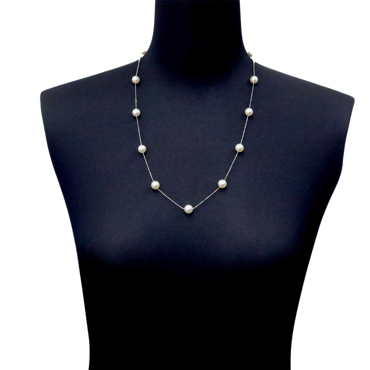 Akoya pearl 8.0-8.3mm Pearl Necklace Bracelet 18K WG 750