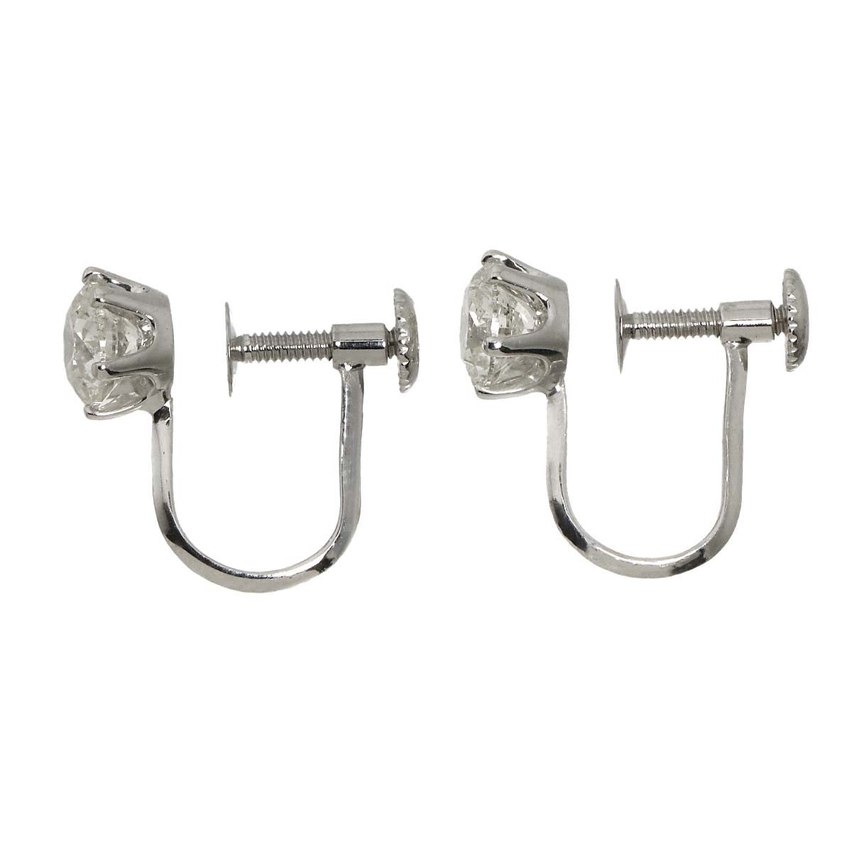 Diamond 0.52ct/0.52ct Earrings Clip-on 18K K18 WG 750