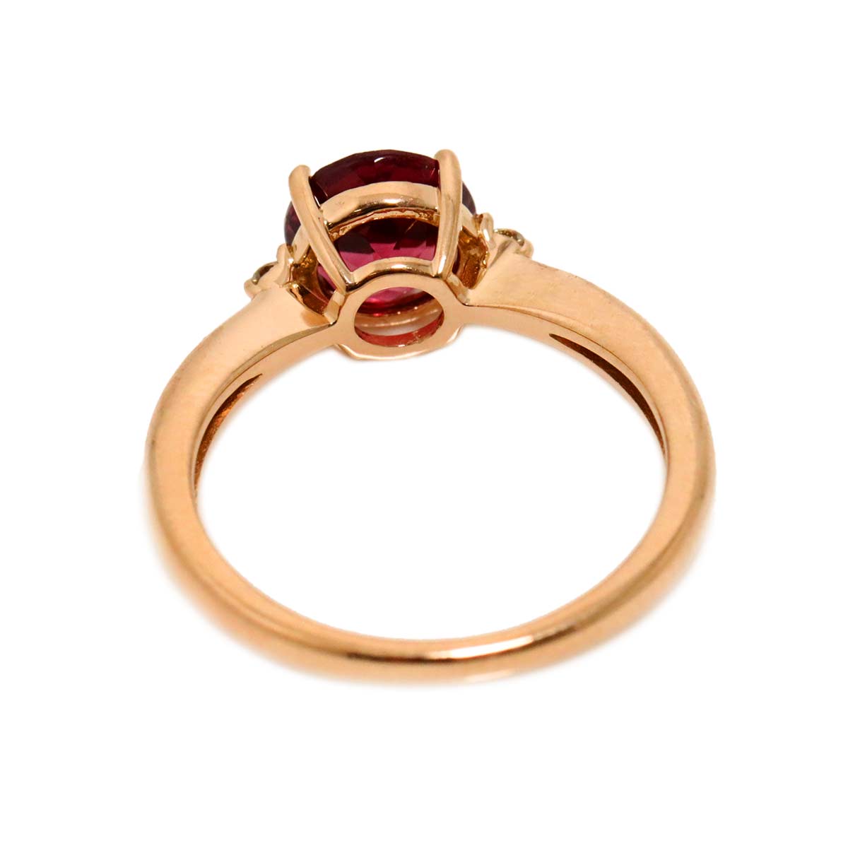 Tourmaline 1.40ct Diamond 0.03ct Ring 18K PG 750 Size5.5-5.75(US)