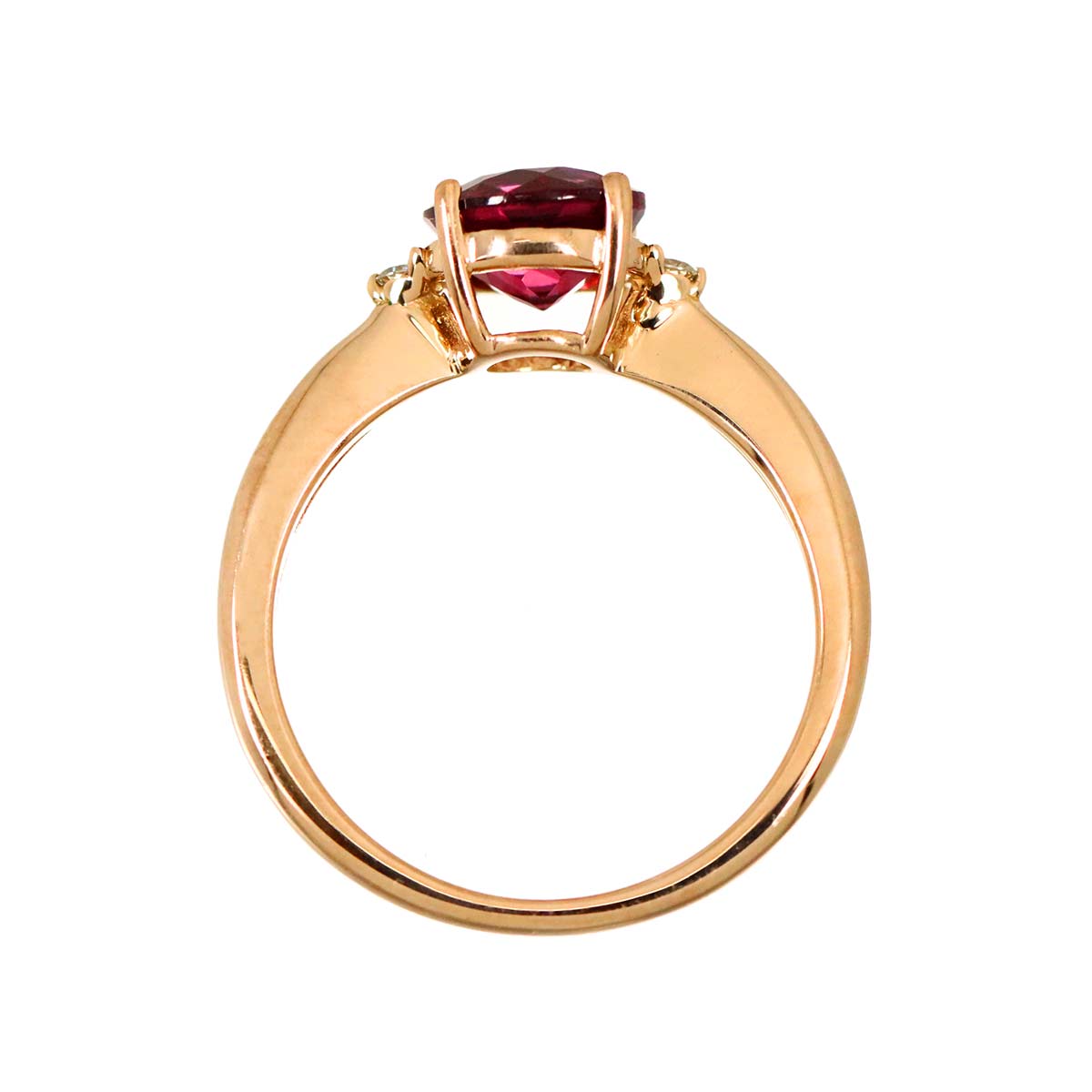 Tourmaline 1.40ct Diamond 0.03ct Ring 18K PG 750 Size5.5-5.75(US)