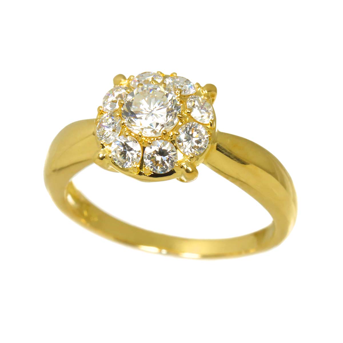 Diamond 0.79ct Ring 18K YG Yellow Gold 750 4.75-5(US)