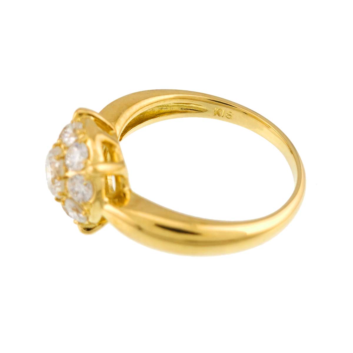 Diamond 0.79ct Ring 18K YG Yellow Gold 750 4.75-5(US)