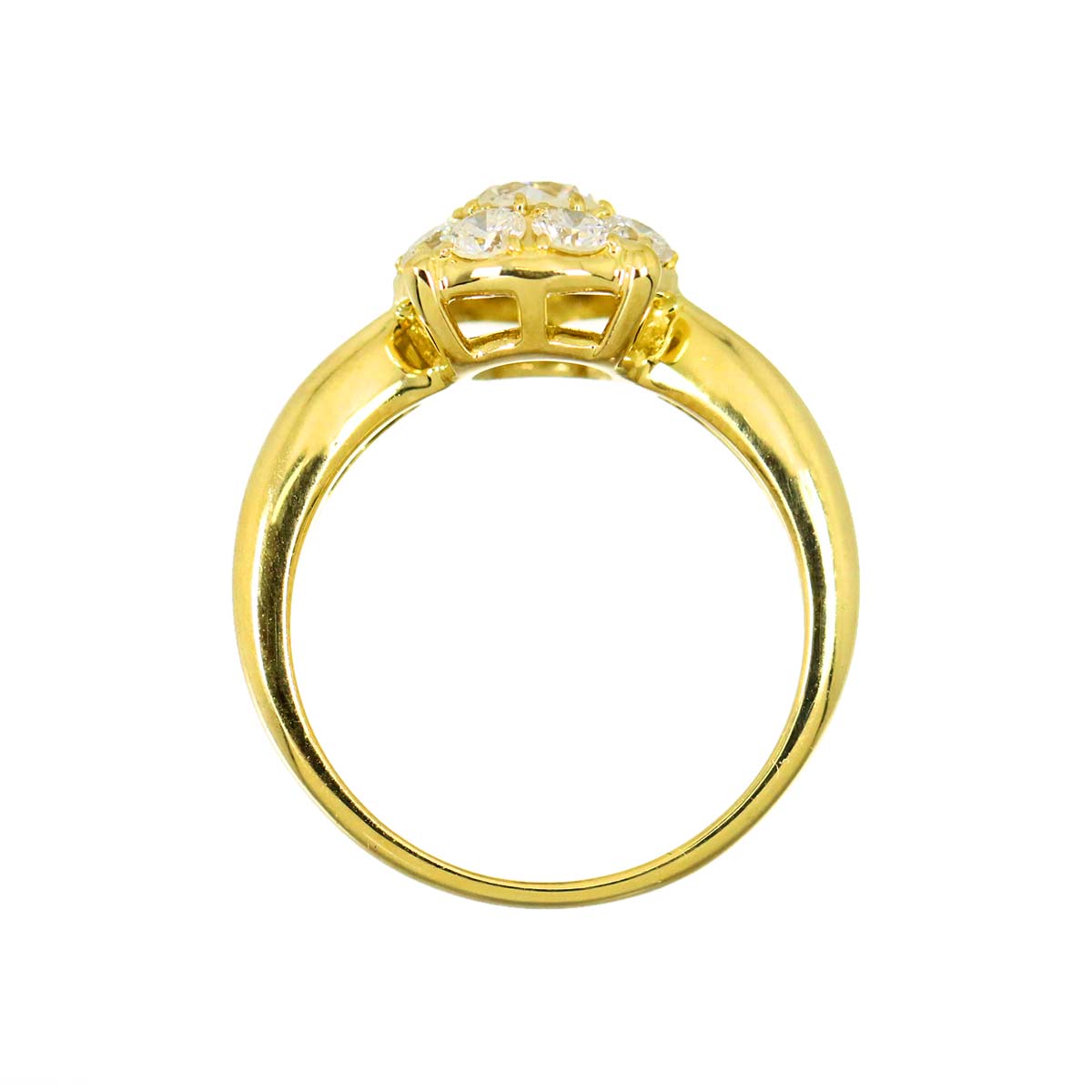 Diamond 0.79ct Ring 18K YG Yellow Gold 750 4.75-5(US)