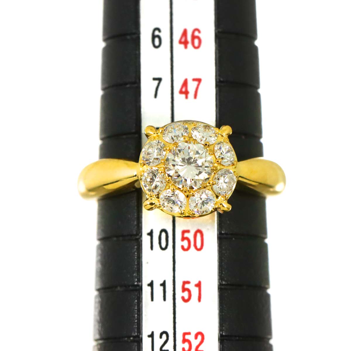Diamond 0.79ct Ring 18K YG Yellow Gold 750 4.75-5(US)