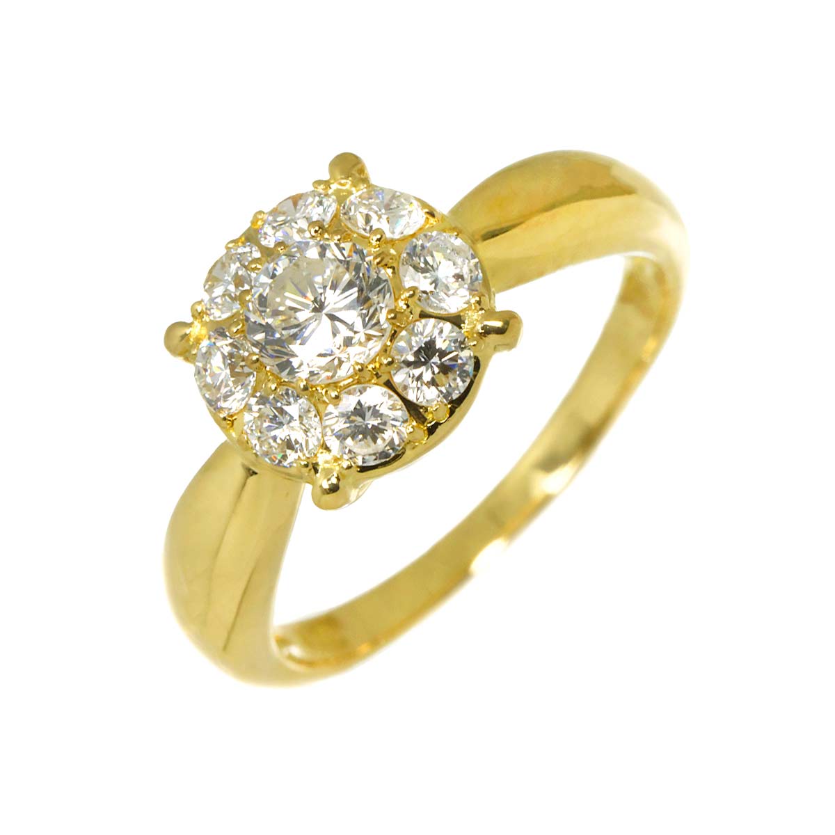Diamond 0.79ct Ring 18K YG Yellow Gold 750 4.75-5(US)