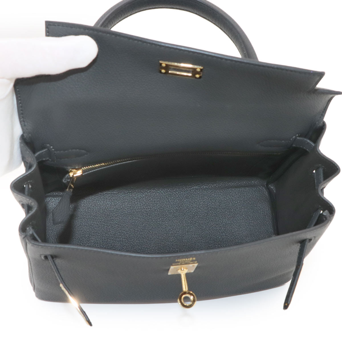 Kelly 25 Togo Plomb Hand Shoulder Bag Purse