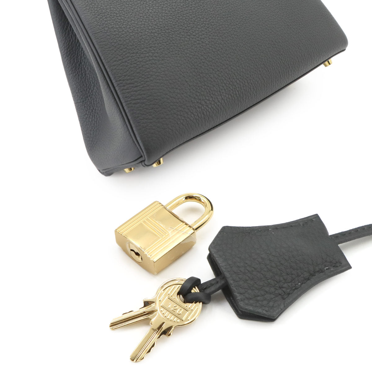 Kelly 25 Togo Plomb Hand Shoulder Bag Purse