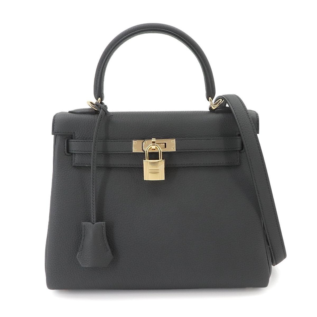 Kelly 25 Togo Plomb Hand Shoulder Bag Purse