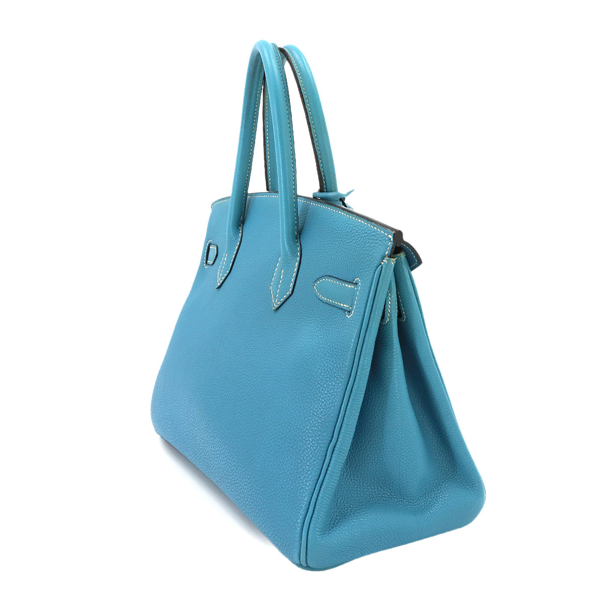 Birkin 30 Hand Bag Togo Blue Jean Purse