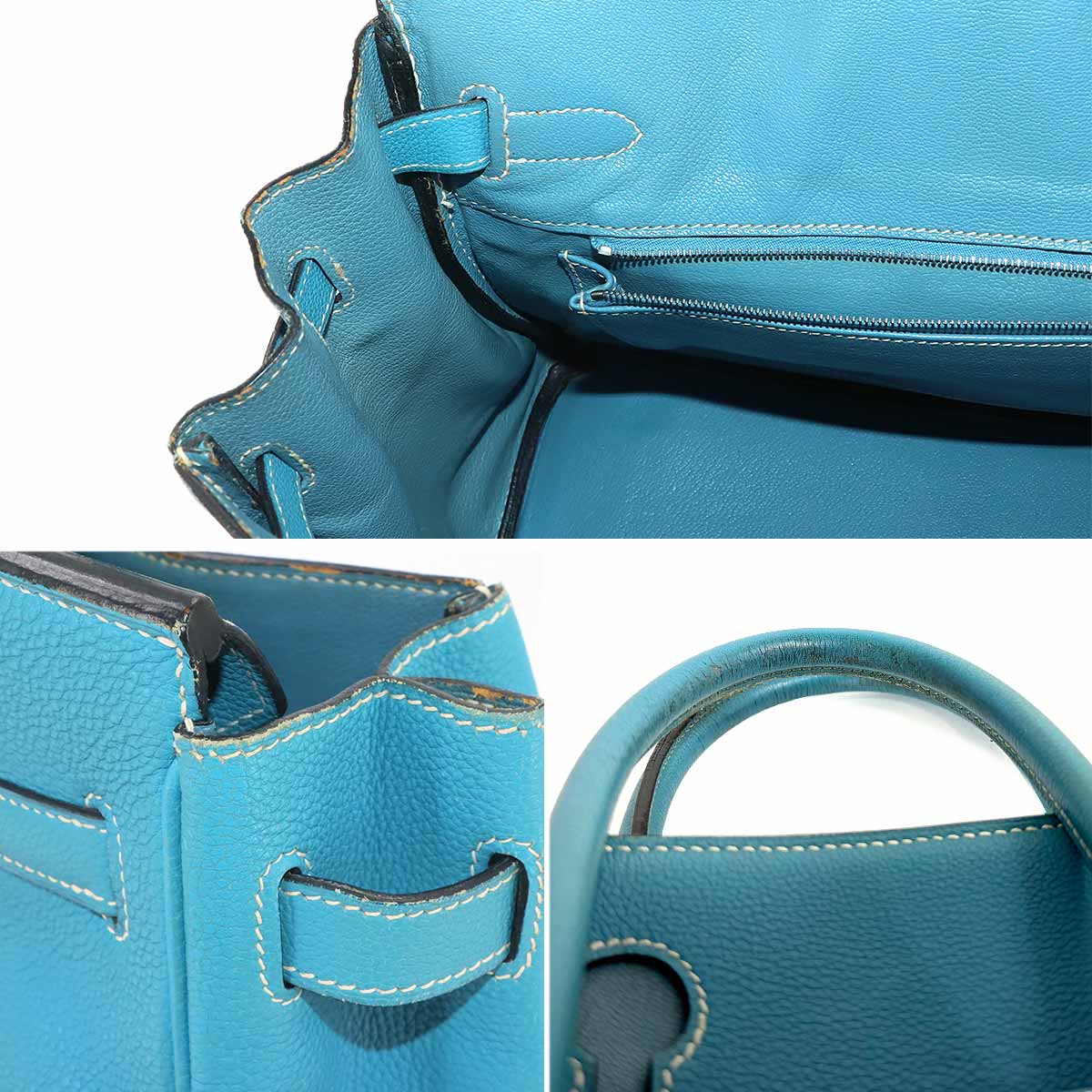 Birkin 30 Hand Bag Togo Blue Jean Purse