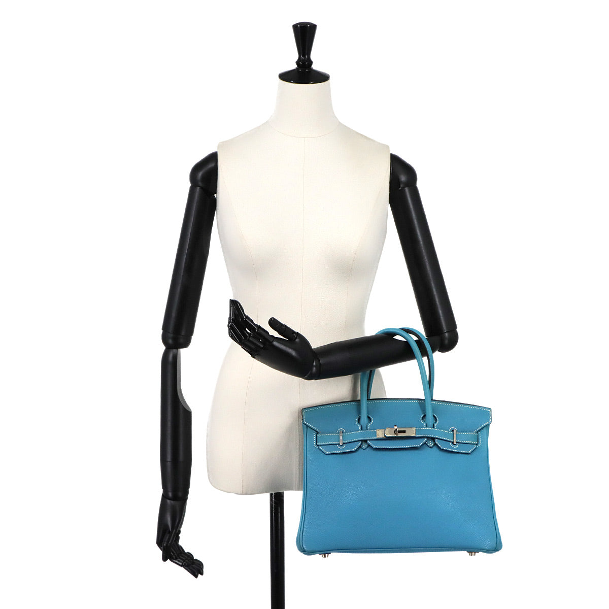 Birkin 30 Hand Bag Togo Blue Jean Purse